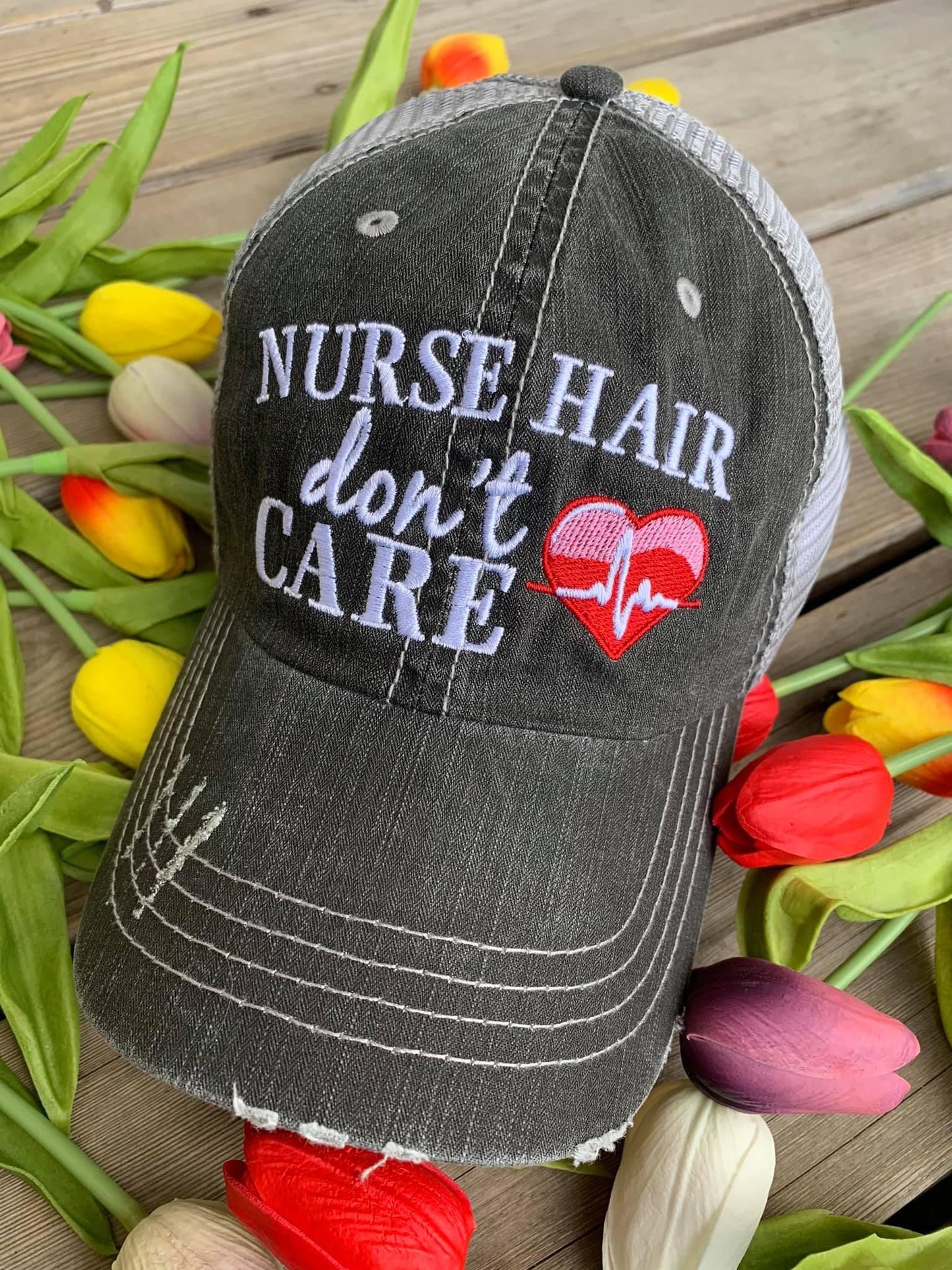 Nursing hats and jewelry NURSE hair dont care 2 styles Mask - Stacy's Pink Martini Boutique