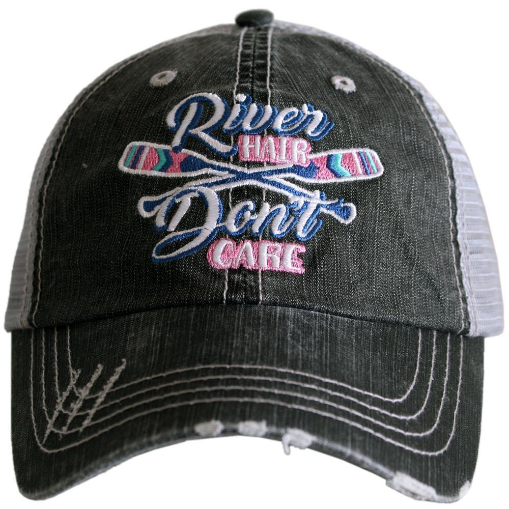 River hats! River hair don’t care • Embroidered trucker caps • Black-Teal or Wi-ne - Stacy's Pink Martini Boutique