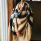 Blanket scarf { Classic check } Camel. Large square blanket scarf. - Stacy's Pink Martini Boutique