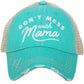 Mom hats! Dont mess with Mama | Embroidered distressed womens trucker cap | 4 colors!  Black • Wine • Light pink • Teal | Mama bear | Mommin ain’t easy | Tired as a mother - Stacy's Pink Martini Boutique