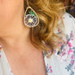 Wood floral earrings Daisy teardrops