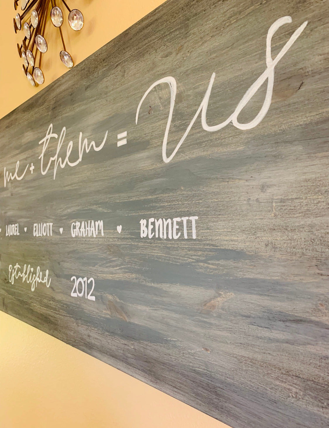 Wood signs { Hand painted } You + Me + Them = Us. Solid pine. Family. Wood. Signs. Barn wood. - Stacy's Pink Martini Boutique