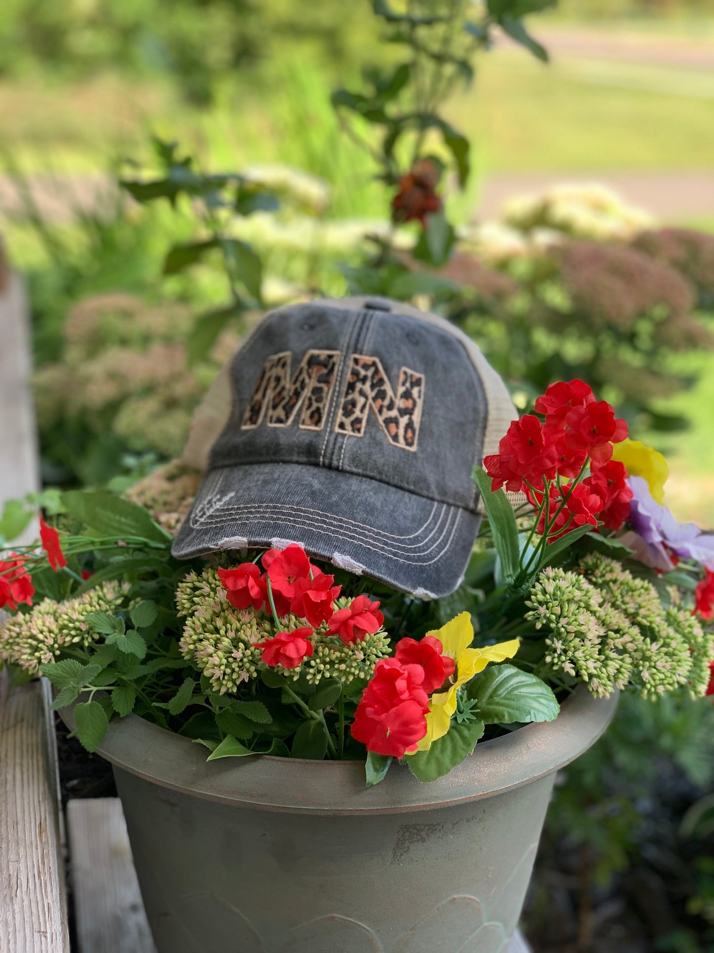 HOT MESS just doing my best hats Embroidered gray distressed unisex trucker caps Womens gift - Stacy's Pink Martini Boutique