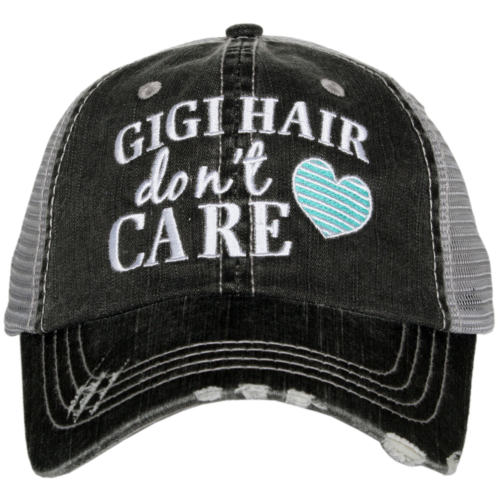 Baseball Grandma • Mimi • Nana • Gigi | Embroidered gray distressed trucker caps | Personalize - Stacy's Pink Martini Boutique