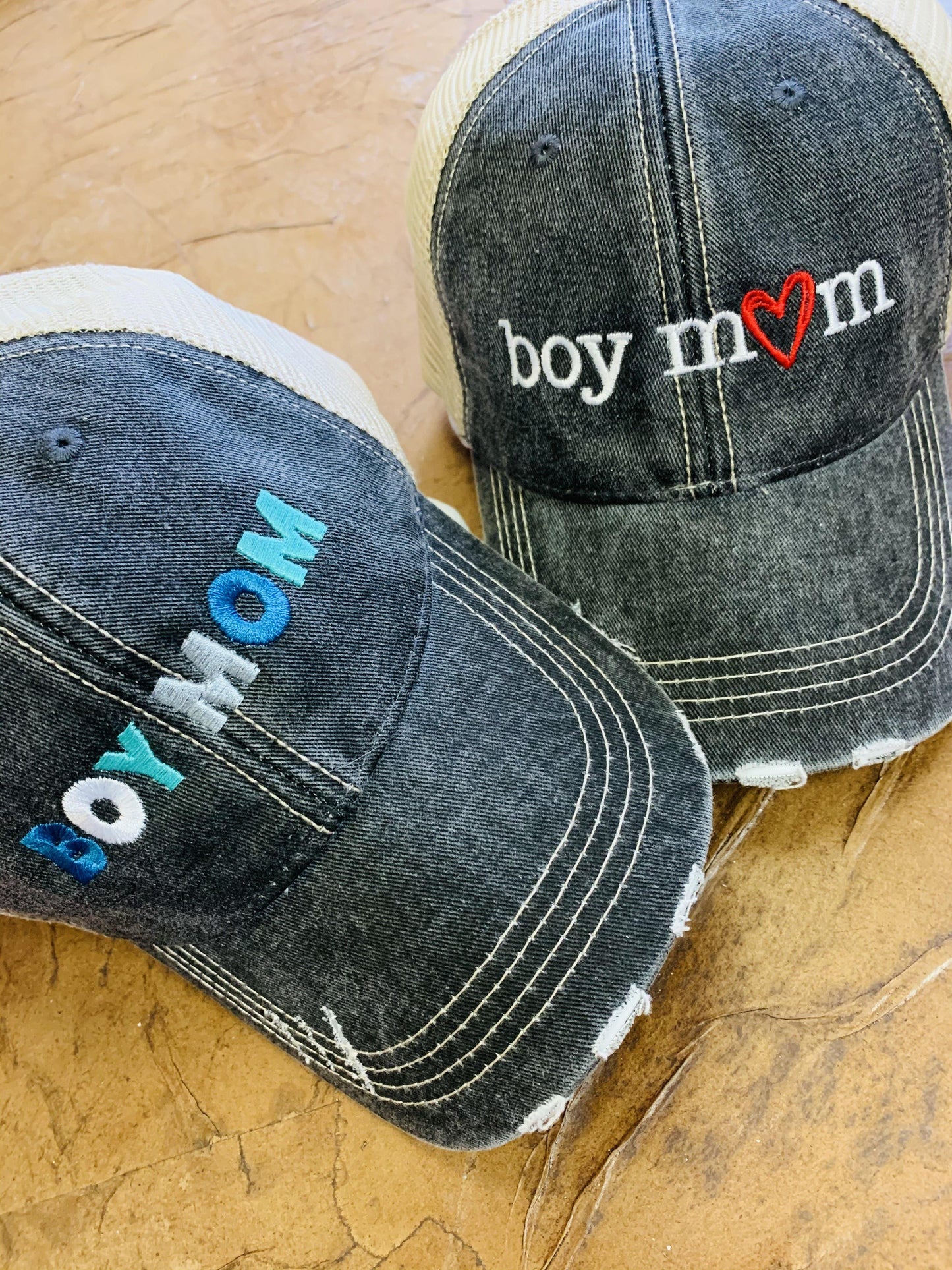 Mom hats Boy mom Girl mom Embroidered womens trucker caps Personalizable - Stacy's Pink Martini Boutique