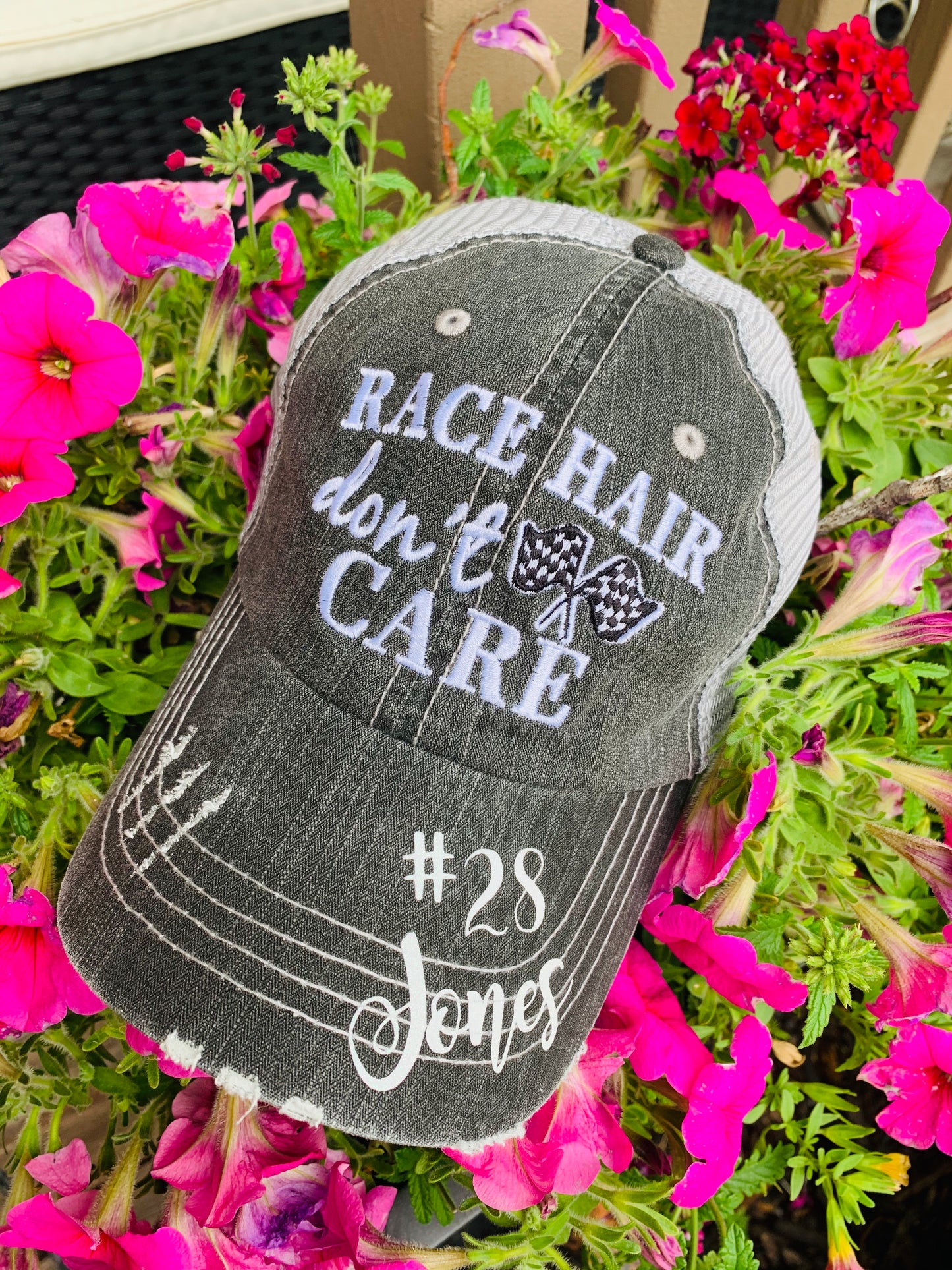 Personalized Mom hats Baseball mom Embroidered womens distressed trucker cap Sports - Stacy's Pink Martini Boutique