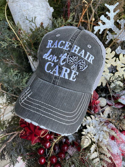 Personalized Racing hats Weekends are for racing Race hair dont care Raceday is the best day - Stacy's Pink Martini Boutique