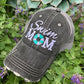 Soccer hats | Soccer mom | Womens embroidered distressed trucker caps | Personalize - Stacy's Pink Martini Boutique