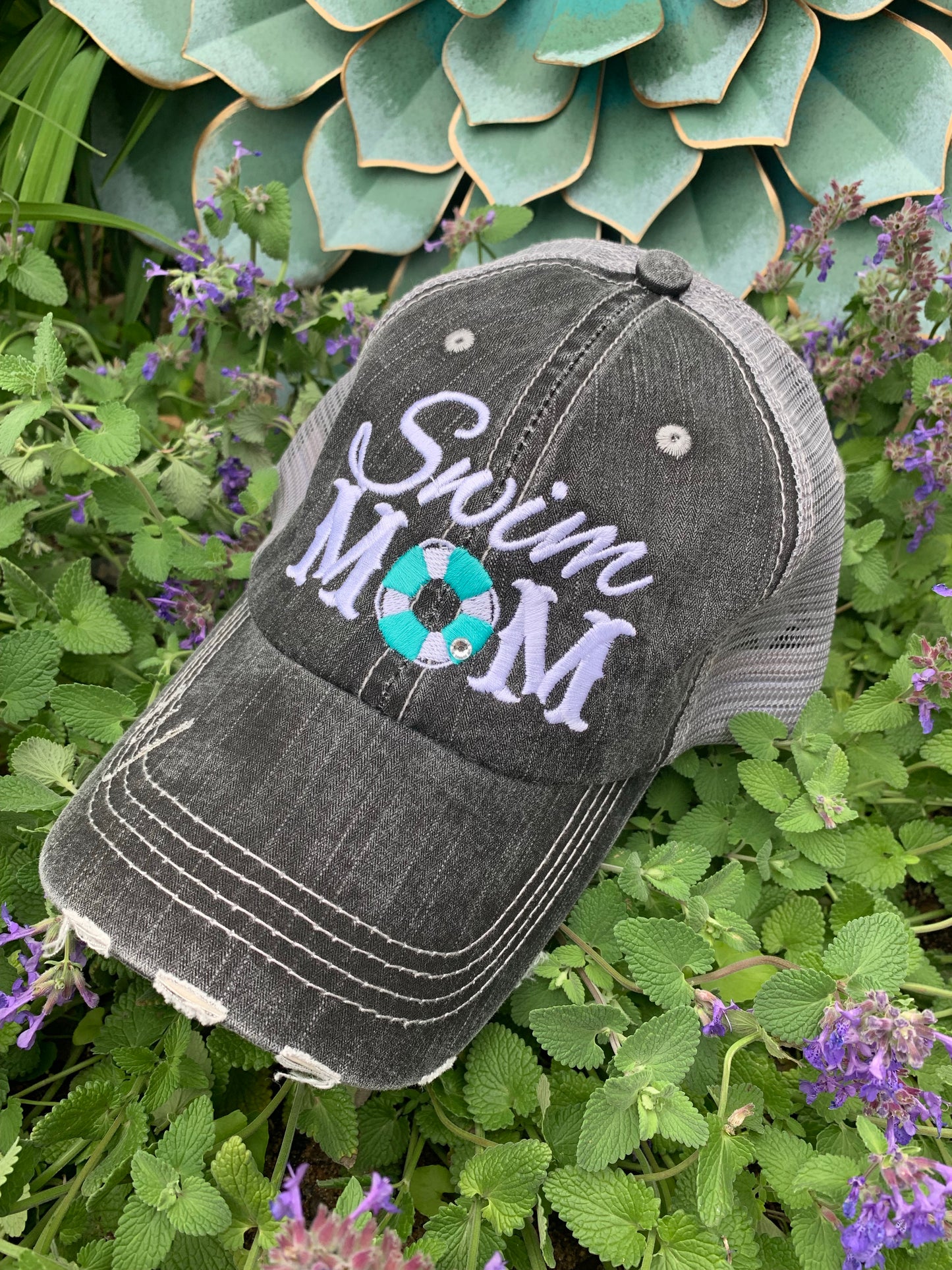 Soccer hats | Soccer mom | Womens embroidered distressed trucker caps | Personalize - Stacy's Pink Martini Boutique