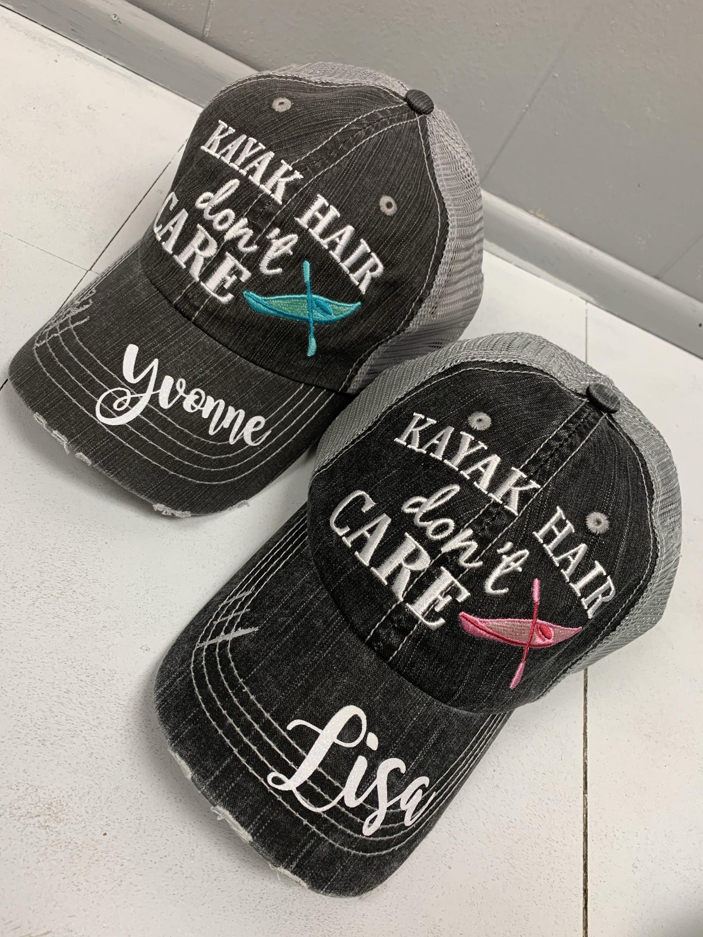 Barn Hats • Barn hair don’t care • Personalize • FREE SHIP! TEAL, PINK, WHITE horseshoe • Embroidered • Distressed • Horses - Stacy's Pink Martini Boutique