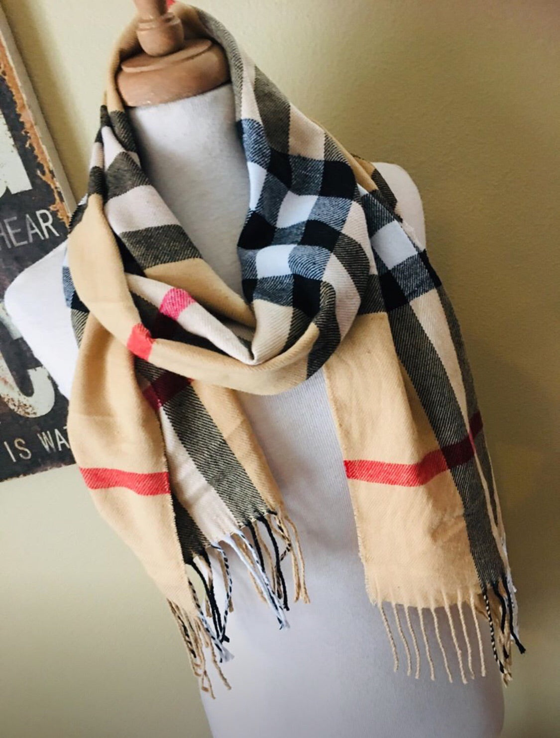 { Scarf } Plaid. Check. Designer inspired. - Stacy's Pink Martini Boutique