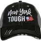New York hats | New York Strong ~ New York Tough ~ Embroidered ~ Distressed trucker cap - Stacy's Pink Martini Boutique