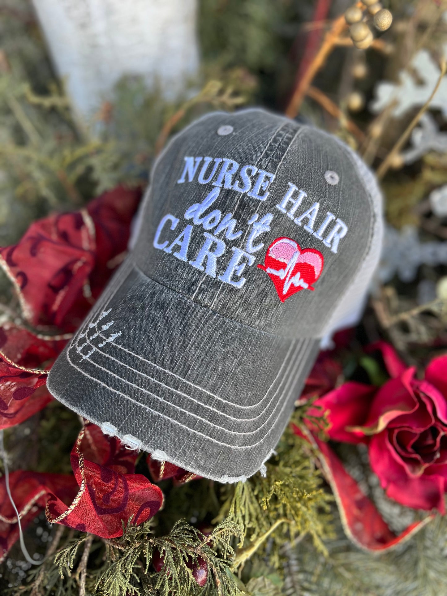 Nursing hats and jewelry NURSE hair dont care 2 styles Mask - Stacy's Pink Martini Boutique