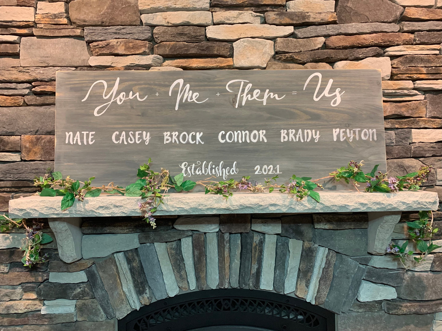 Wood signs { Hand painted } You + Me + Them = Us. Solid pine. Family. Wood. Signs. Barn wood. - Stacy's Pink Martini Boutique