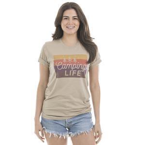 Camping life Tshirts Hats Purple peach gray green brown S - XXL Camp shirts Unisex - Stacy's Pink Martini Boutique