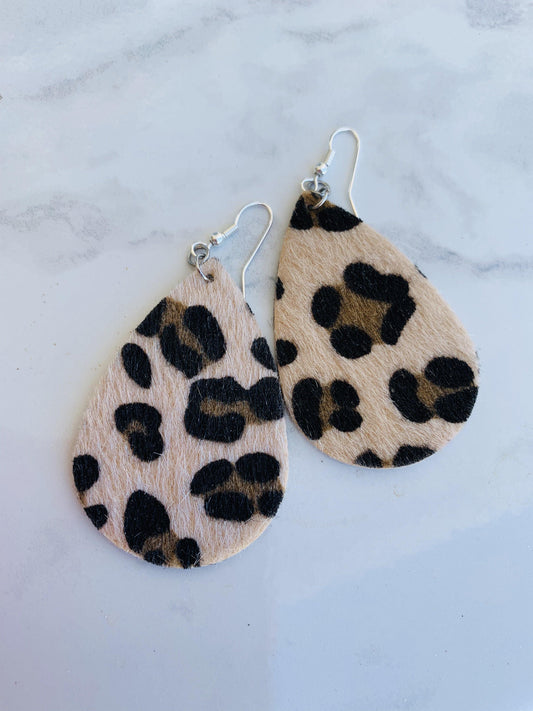 Earrings | Leopard fur | Brown-Black | Animal print - Stacy's Pink Martini Boutique