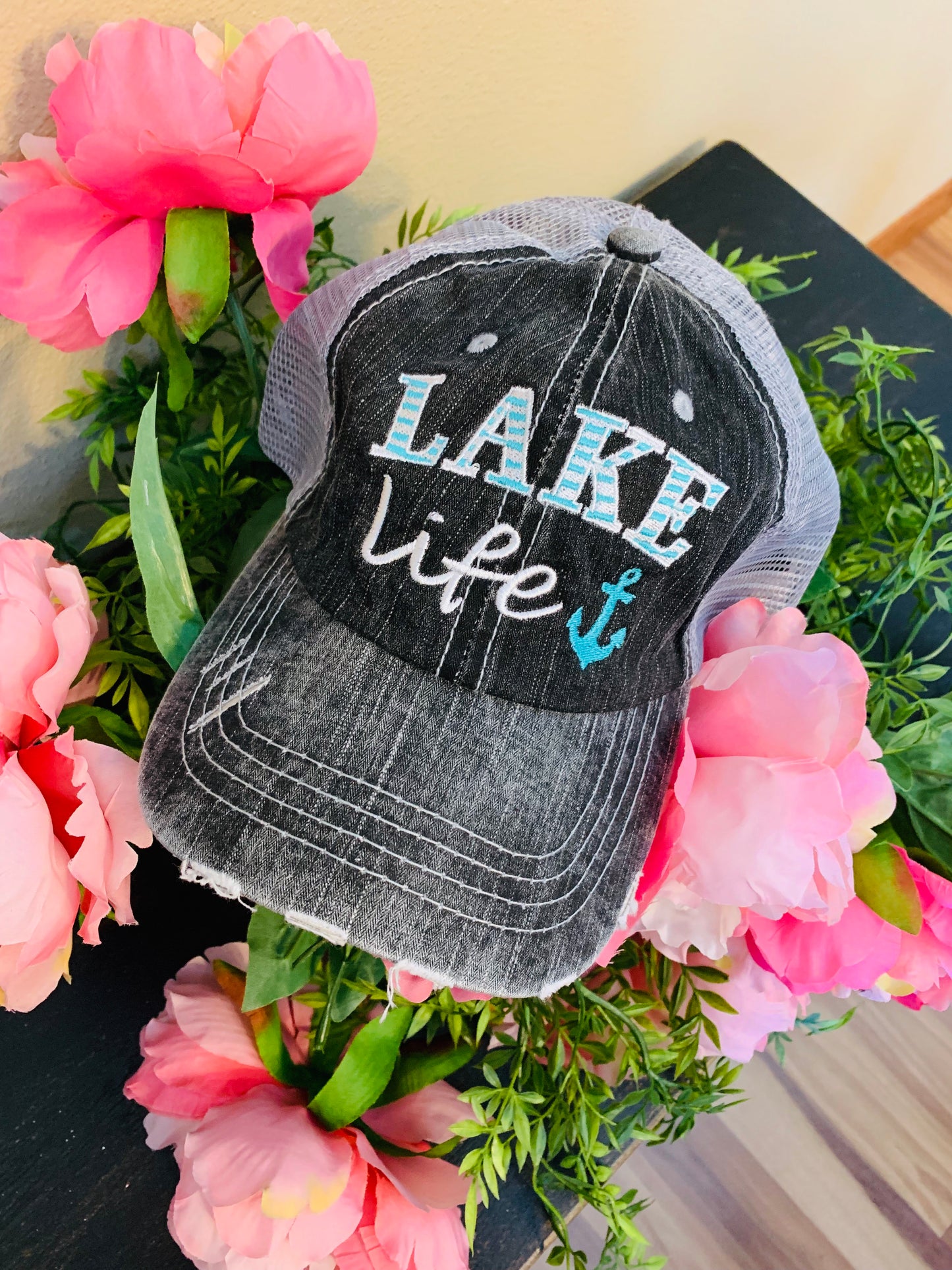 Hats and clothing { I’m on lake time } Black • S - 3XL • Tank tops - Stacy's Pink Martini Boutique