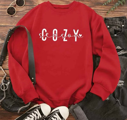 Cozy season sweatshirts Black Green Red Cream