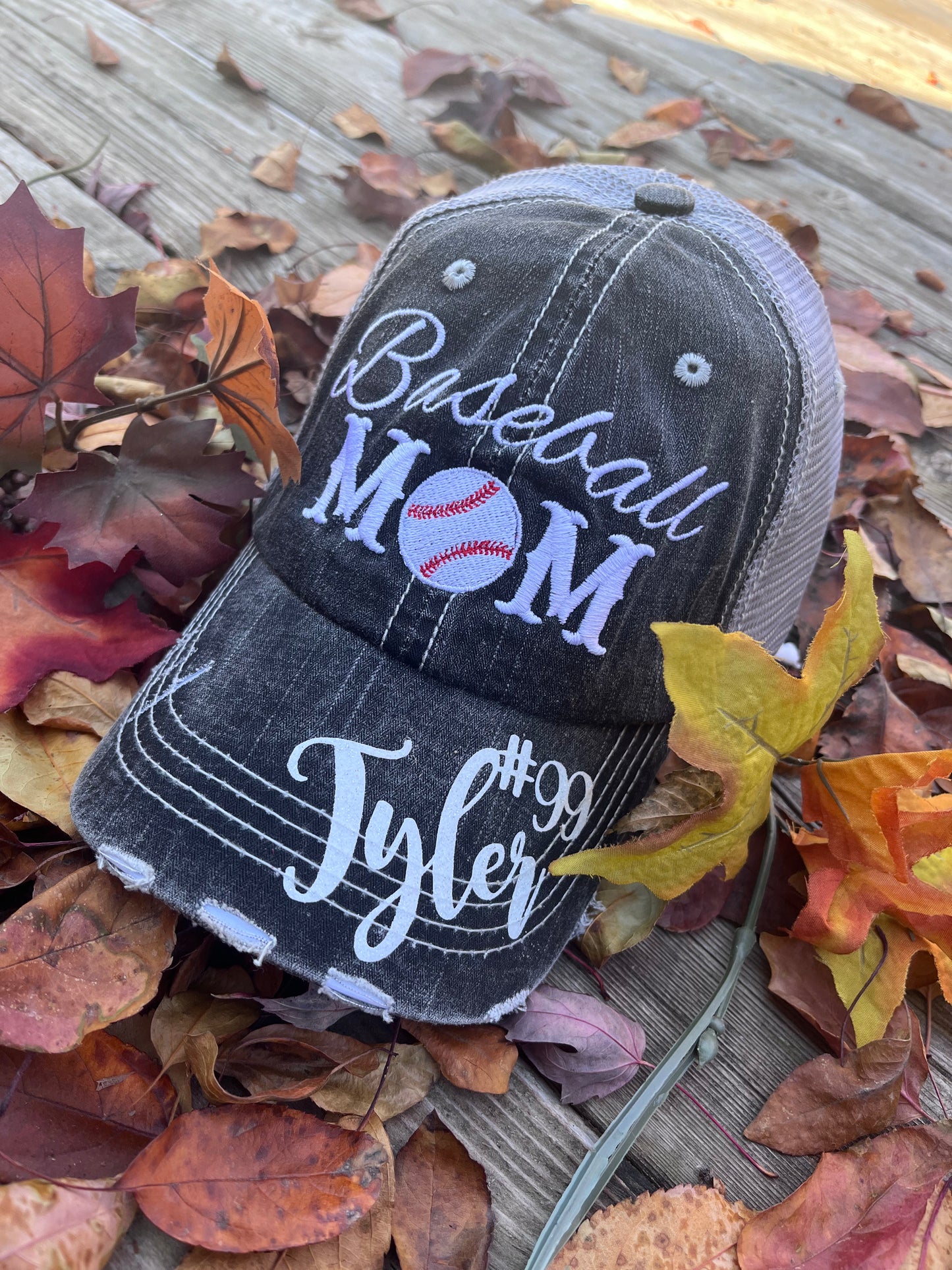 Wrestling mom hats Personalized embroidered gray womens trucker caps Sports Mama Bling