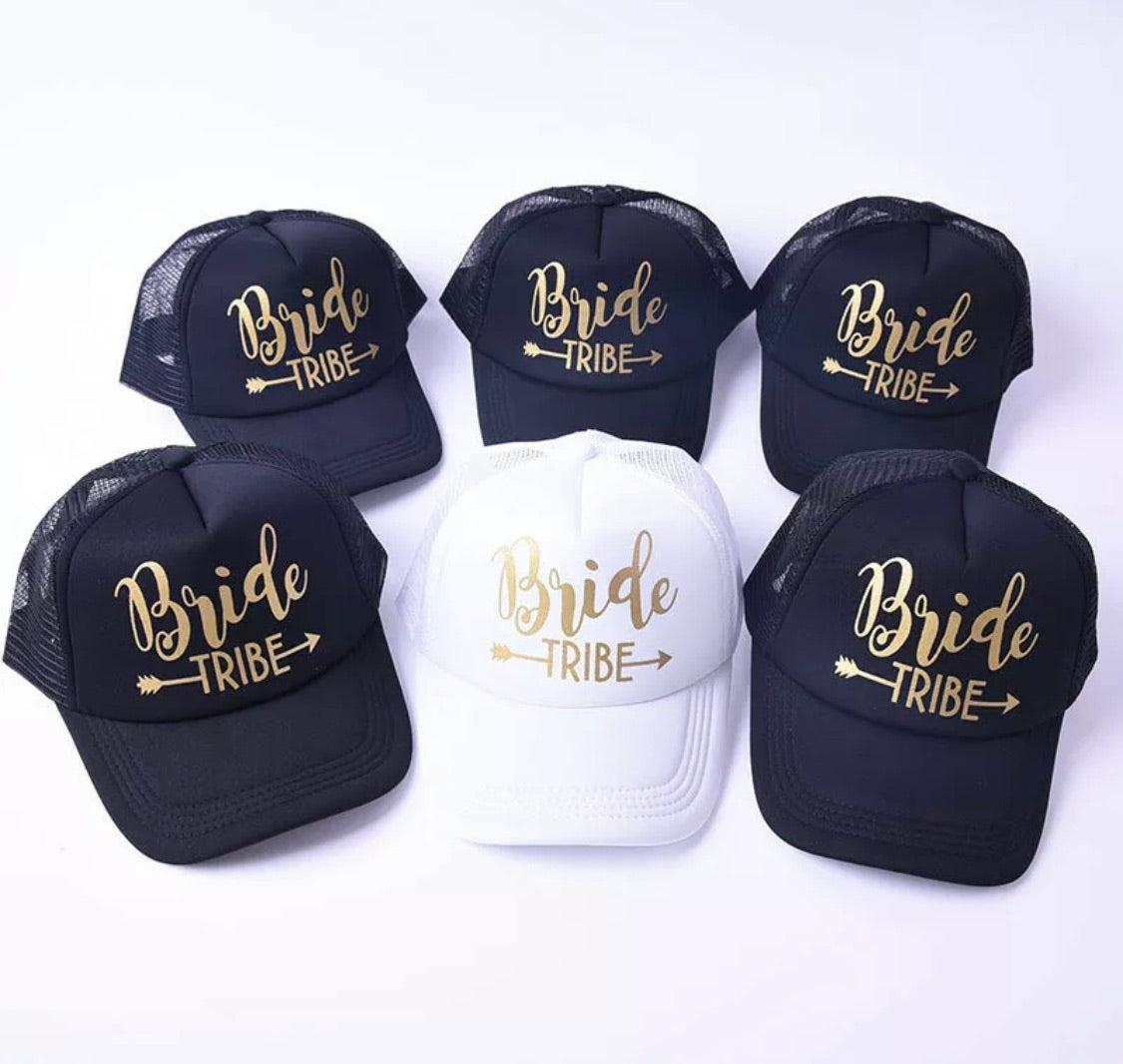 Wedding hats Custom bride & groom caps Bride Tribe Team Bride Squad All colors Personalize - Stacy's Pink Martini Boutique