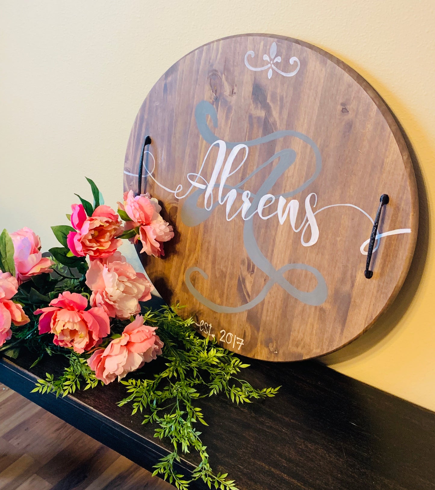 Custom wood signs & tray. Hand painted by Stacy. They are not vinyl. They are one of a kind pieces with blended and stains and hand done! - Stacy's Pink Martini Boutique