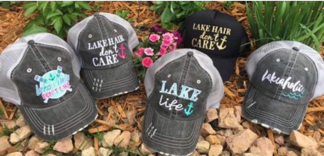 Hats and clothing { I’m on lake time } Black • S - 3XL • Tank tops - Stacy's Pink Martini Boutique