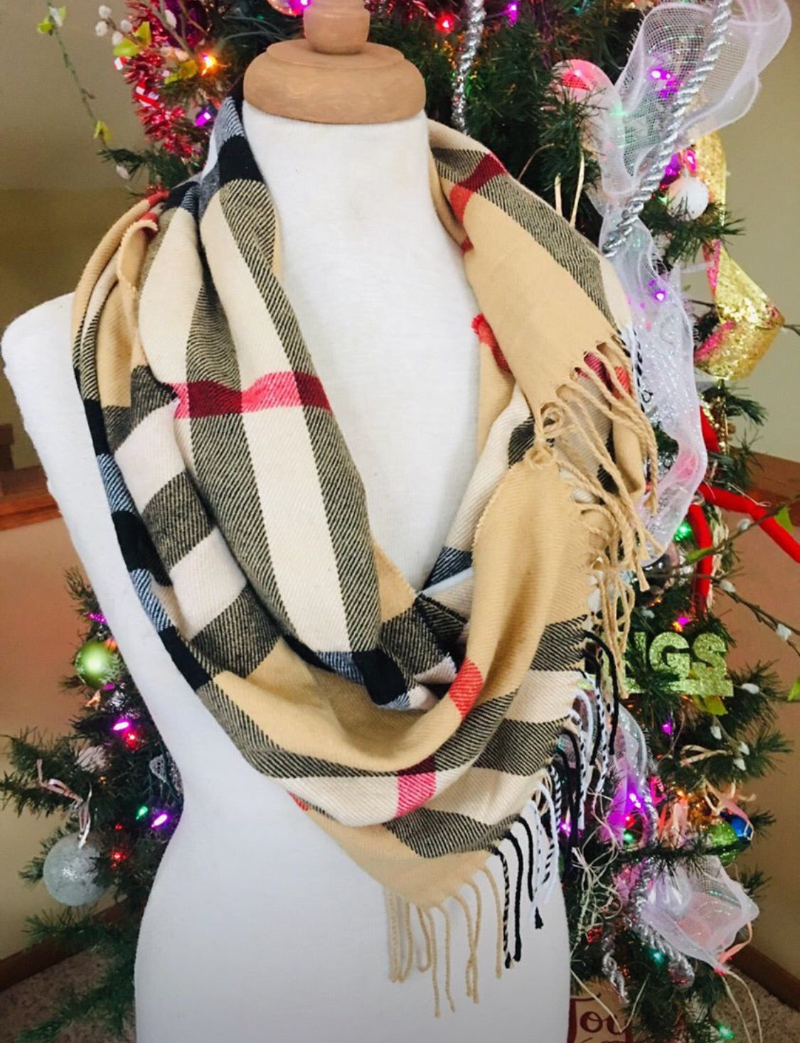 { Scarf } Plaid. Check. Designer inspired. - Stacy's Pink Martini Boutique