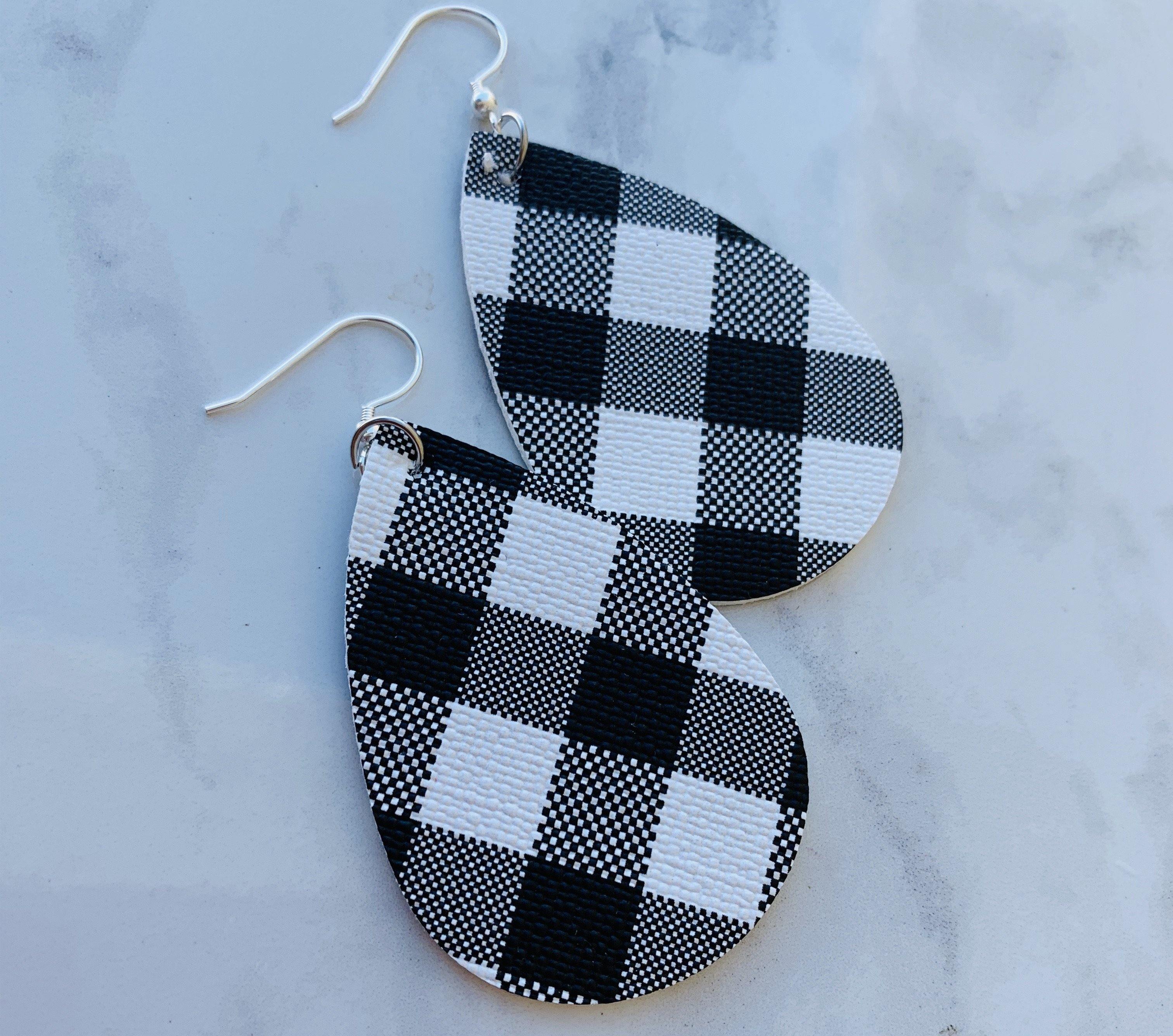 Buffalo plaid earrings wholesale sale