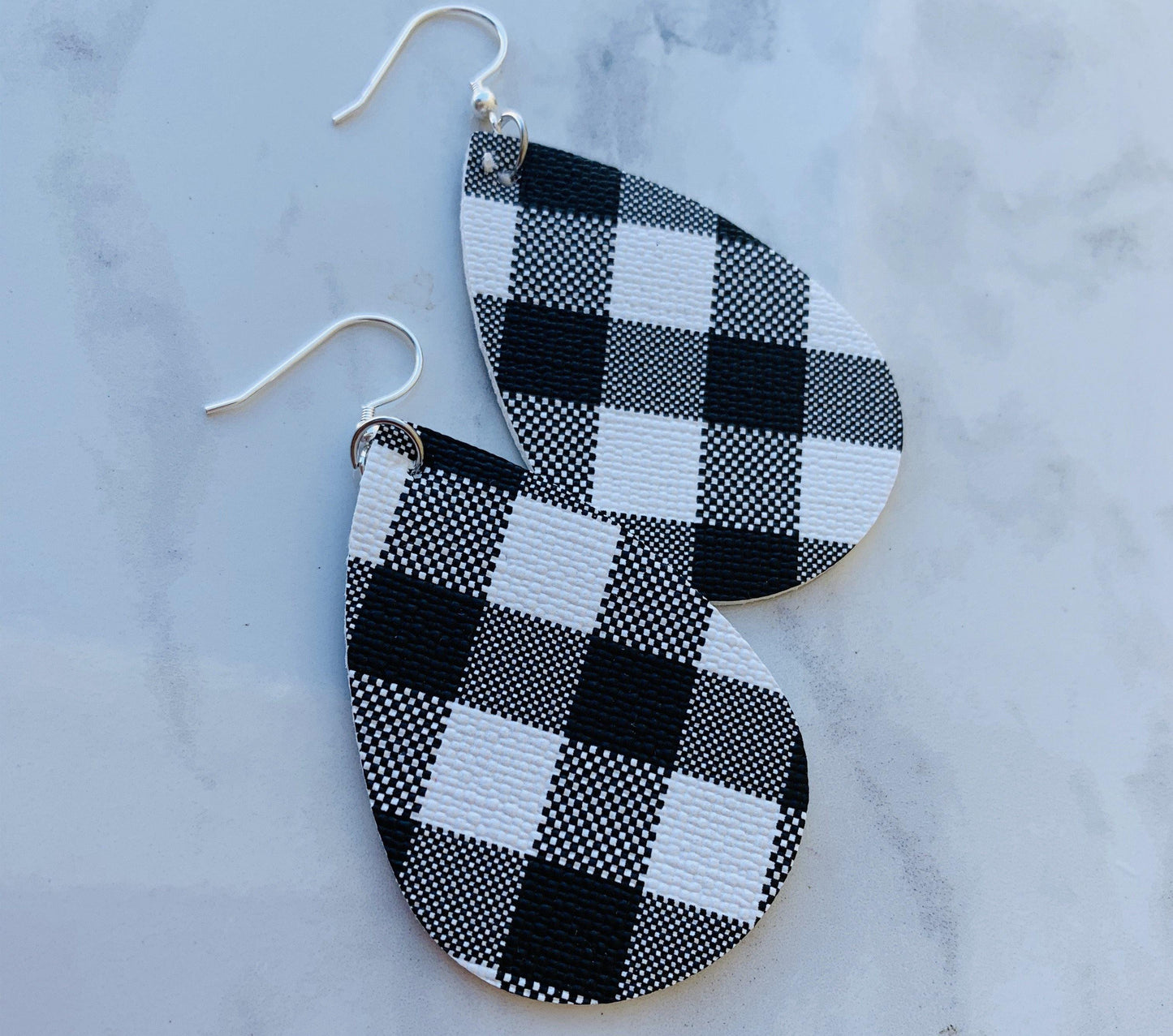 Earrings • Buffalo plaid • White/black • Red/black • Wholesale orders welcome. - Stacy's Pink Martini Boutique