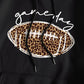 Gameday football hoodie sweatshirt Black with leopard print ball Sports
