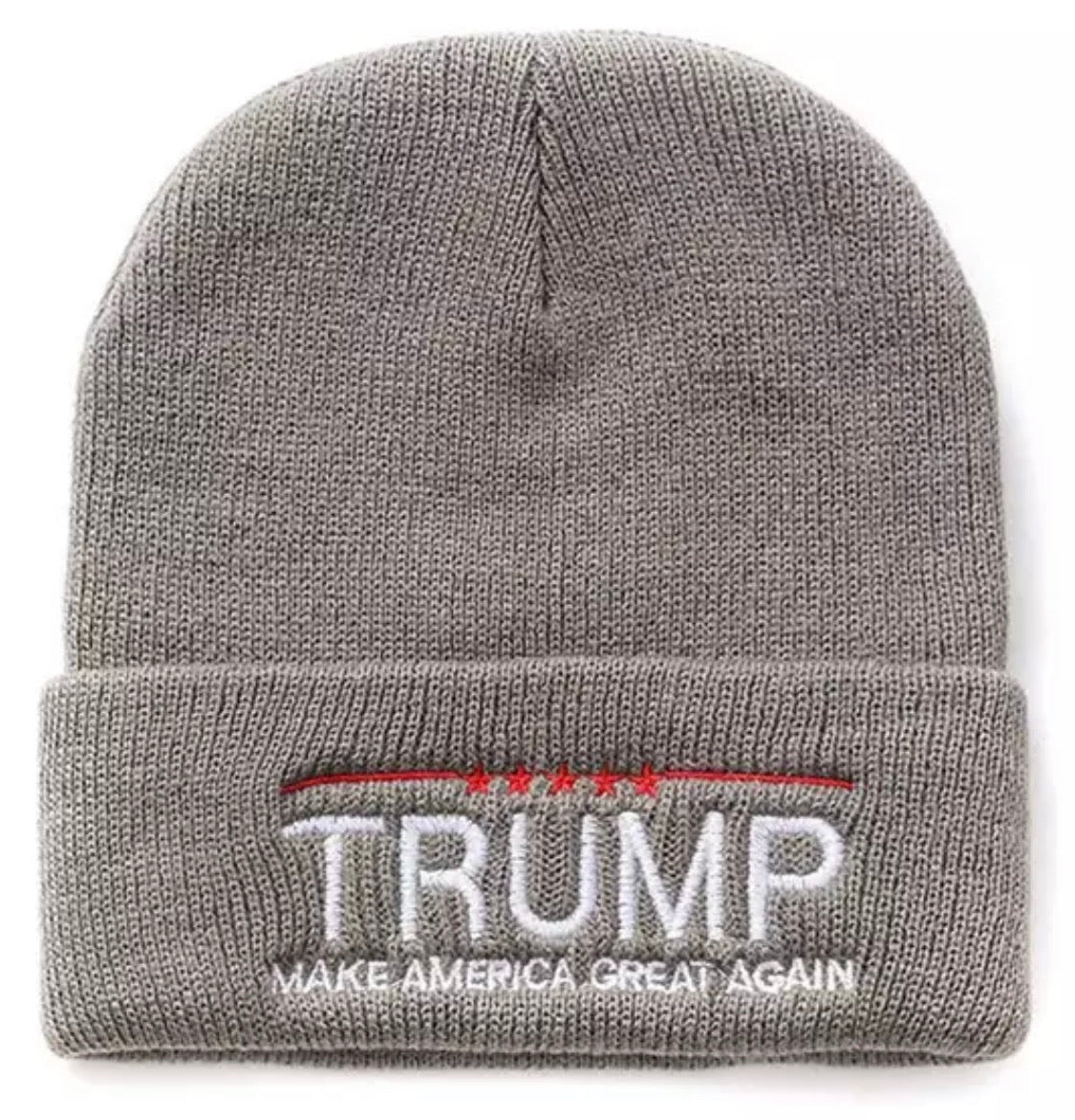 Hats { Trump } Make America Great Again. Embroidered. 4 colors. Black, red, dark gray, light gray. Knit unisex beanie. - Stacy's Pink Martini Boutique