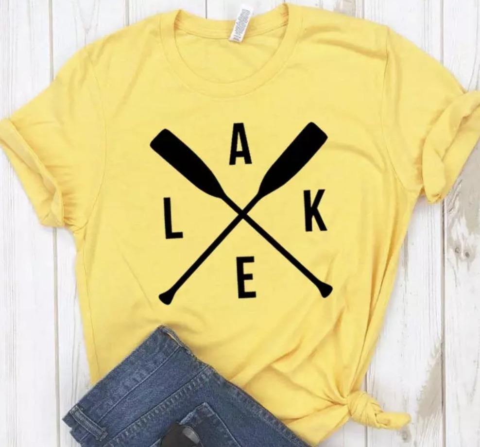Lake T-shirts •• 6 colors •• Paddles •• S-3X - Stacy's Pink Martini Boutique