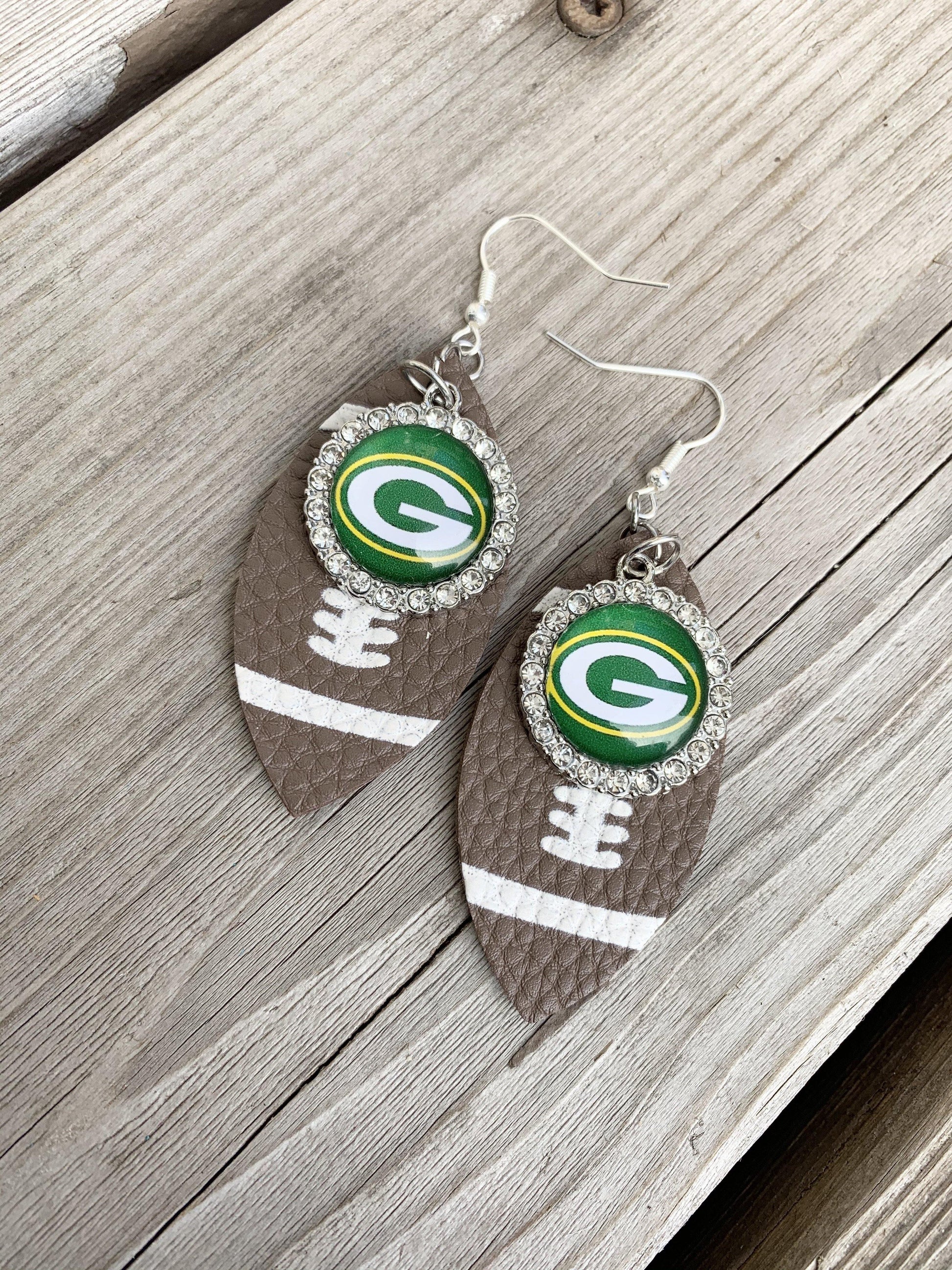 Green Bay Packers | Football jewelry | Necklaces | Earrings | Bracelets | Keychains - Stacy's Pink Martini Boutique