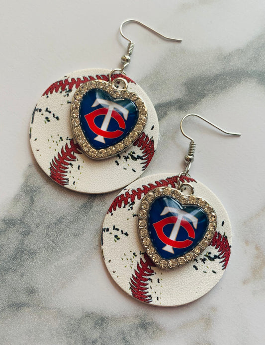 Baseball earrings Minnesota Twins - Stacy's Pink Martini Boutique