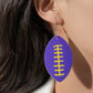 Football earrings Purple and yellow faux leather Minnesota Vikings