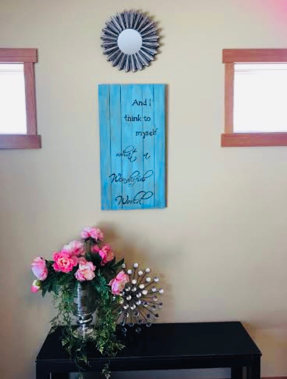 Custom wood signs & tray. Hand painted by Stacy. They are not vinyl. They are one of a kind pieces with blended and stains and hand done! - Stacy's Pink Martini Boutique