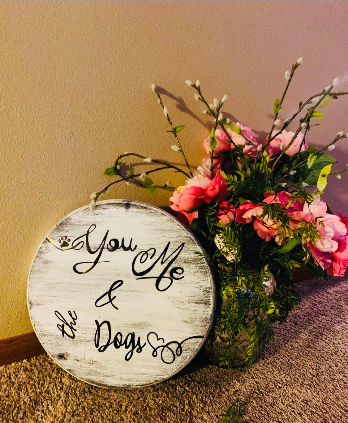 Custom wood signs & tray. Hand painted by Stacy. They are not vinyl. They are one of a kind pieces with blended and stains and hand done! - Stacy's Pink Martini Boutique