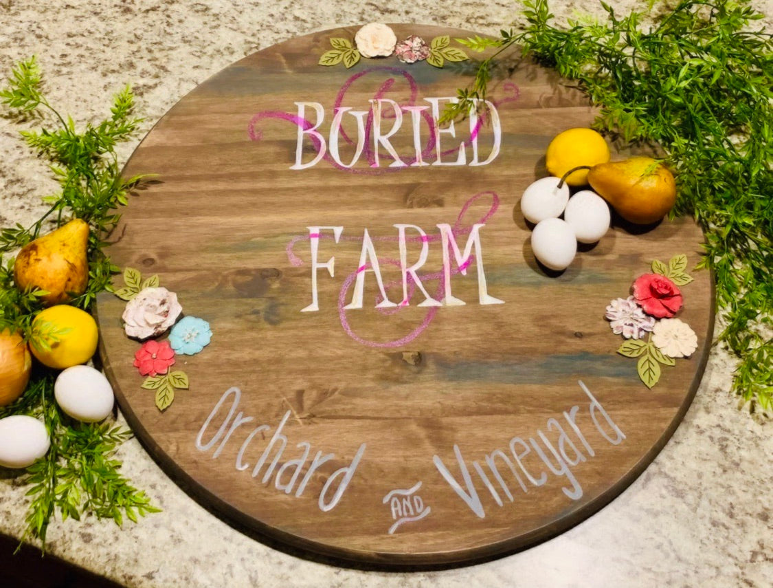 Custom wood signs & tray. Hand painted by Stacy. They are not vinyl. They are one of a kind pieces with blended and stains and hand done! - Stacy's Pink Martini Boutique