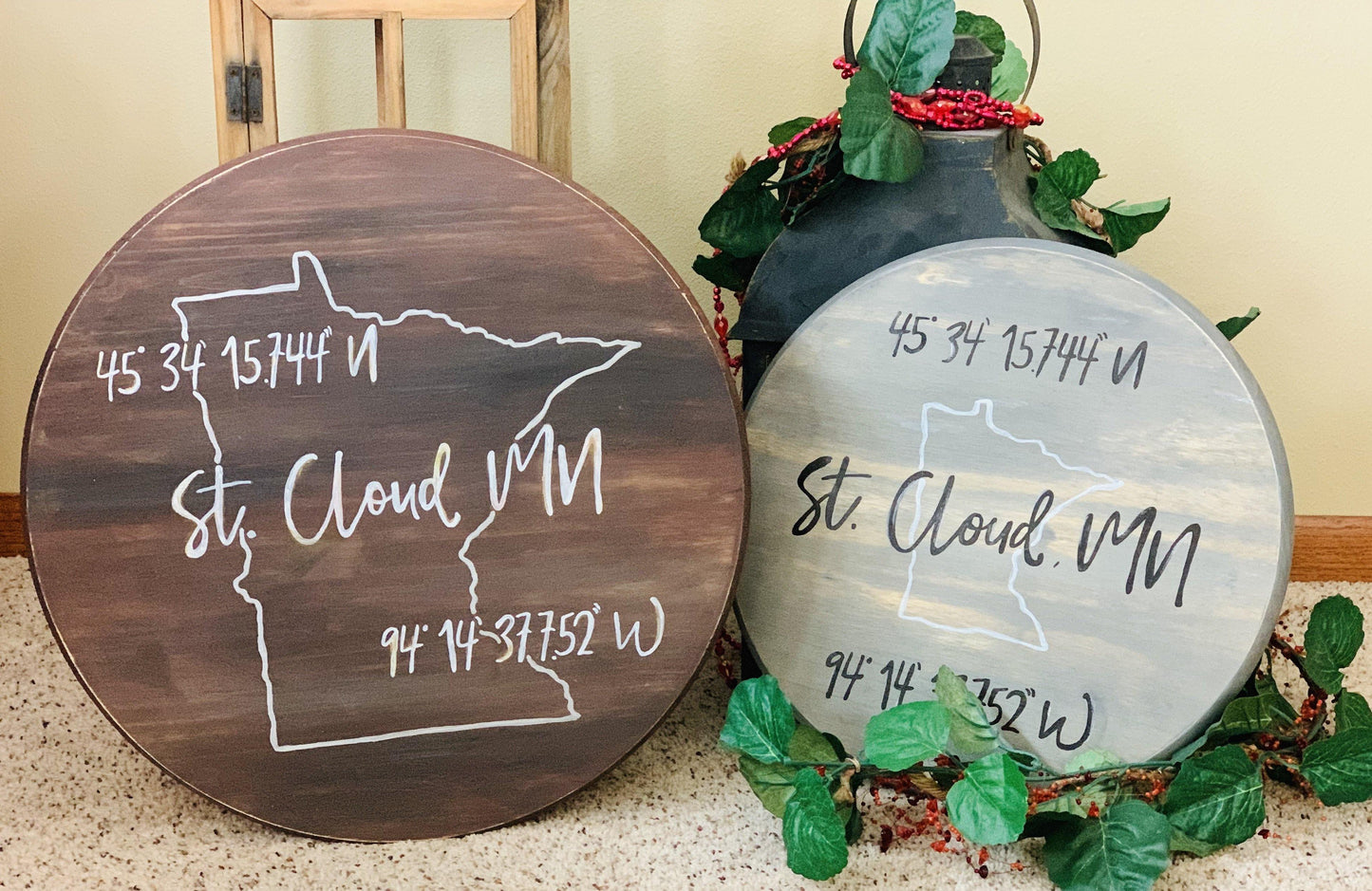 Custom wood signs & tray. Hand painted by Stacy. They are not vinyl. They are one of a kind pieces with blended and stains and hand done! - Stacy's Pink Martini Boutique