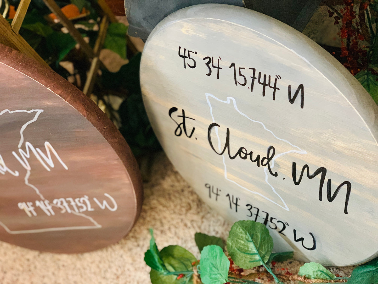 Custom wood signs & tray. Hand painted by Stacy. They are not vinyl. They are one of a kind pieces with blended and stains and hand done! - Stacy's Pink Martini Boutique