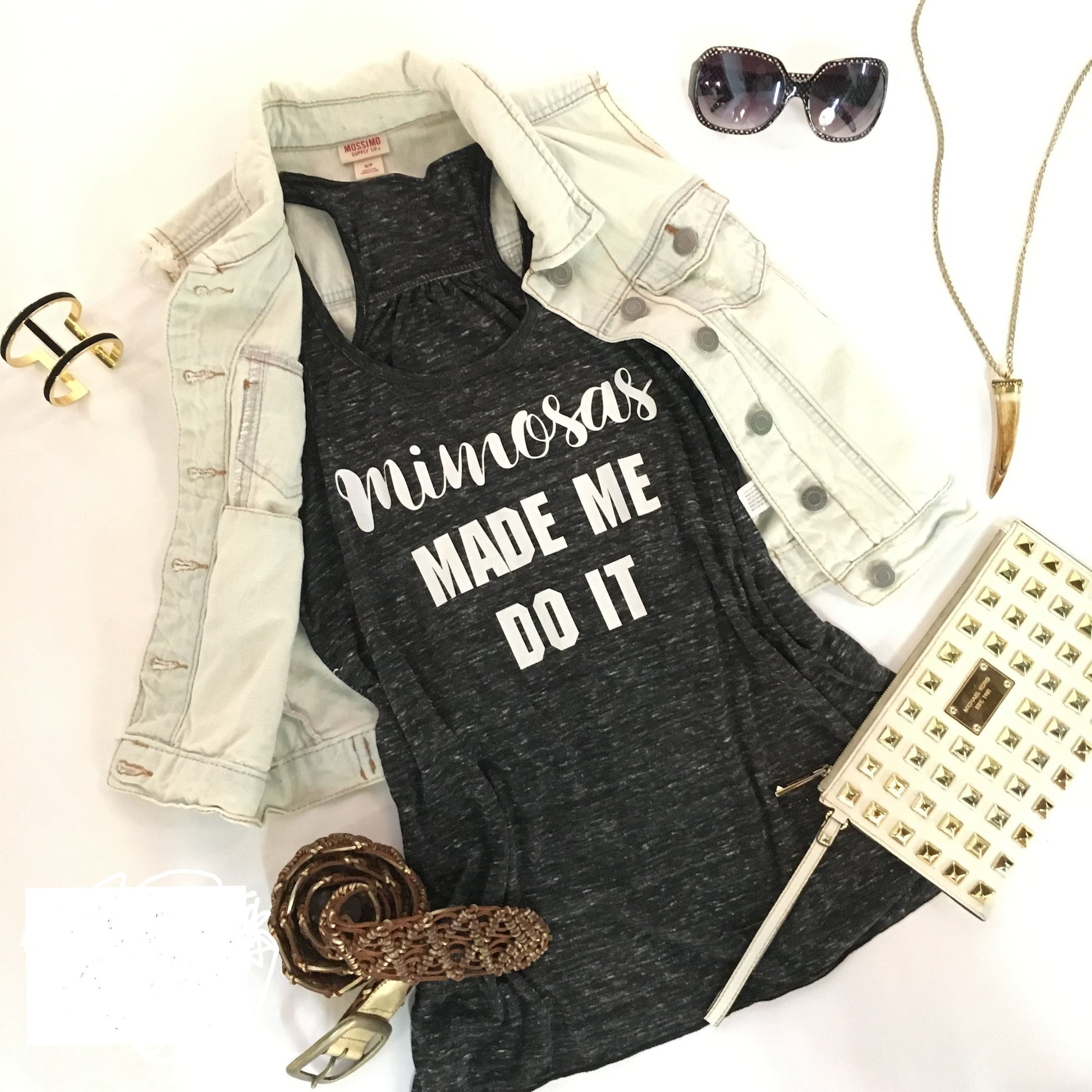 Shirt {Mimosas made me do it} Tank.Black - Stacy's Pink Martini Boutique