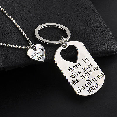 Necklace & Keychain sets { There is this girl she stole my heart she c ...