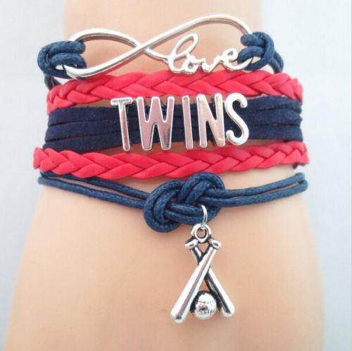 Baseball Bracelets MN Twins All teams available Minnesota Adjustable Unisex - Stacy's Pink Martini Boutique