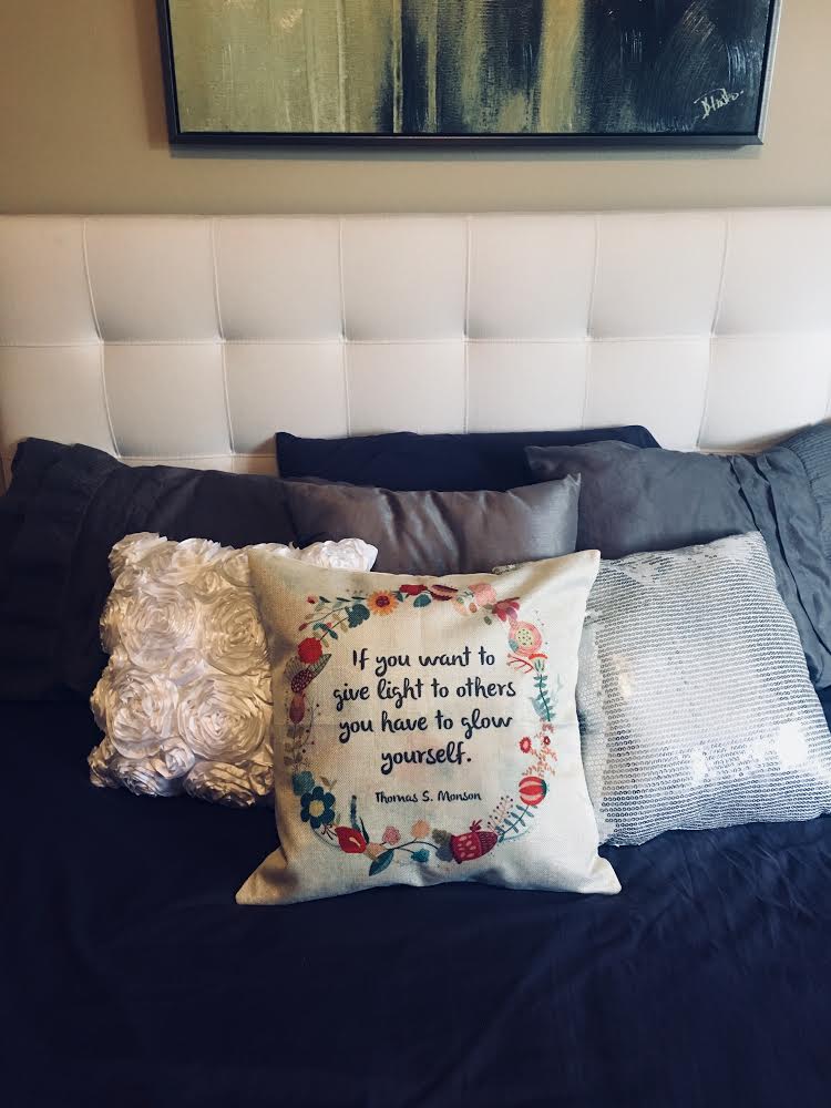 Pillow or pillowcase { If you want to give light to others you have to glow yourself } Thomas S Monson - Stacy's Pink Martini Boutique